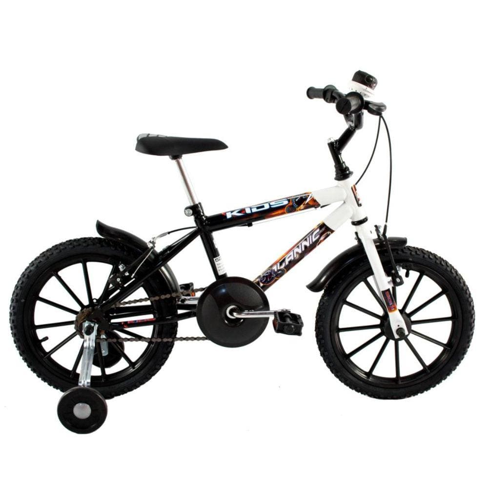 Bicicleta Infantil Aro 16 Kids cor Preto com Branco
