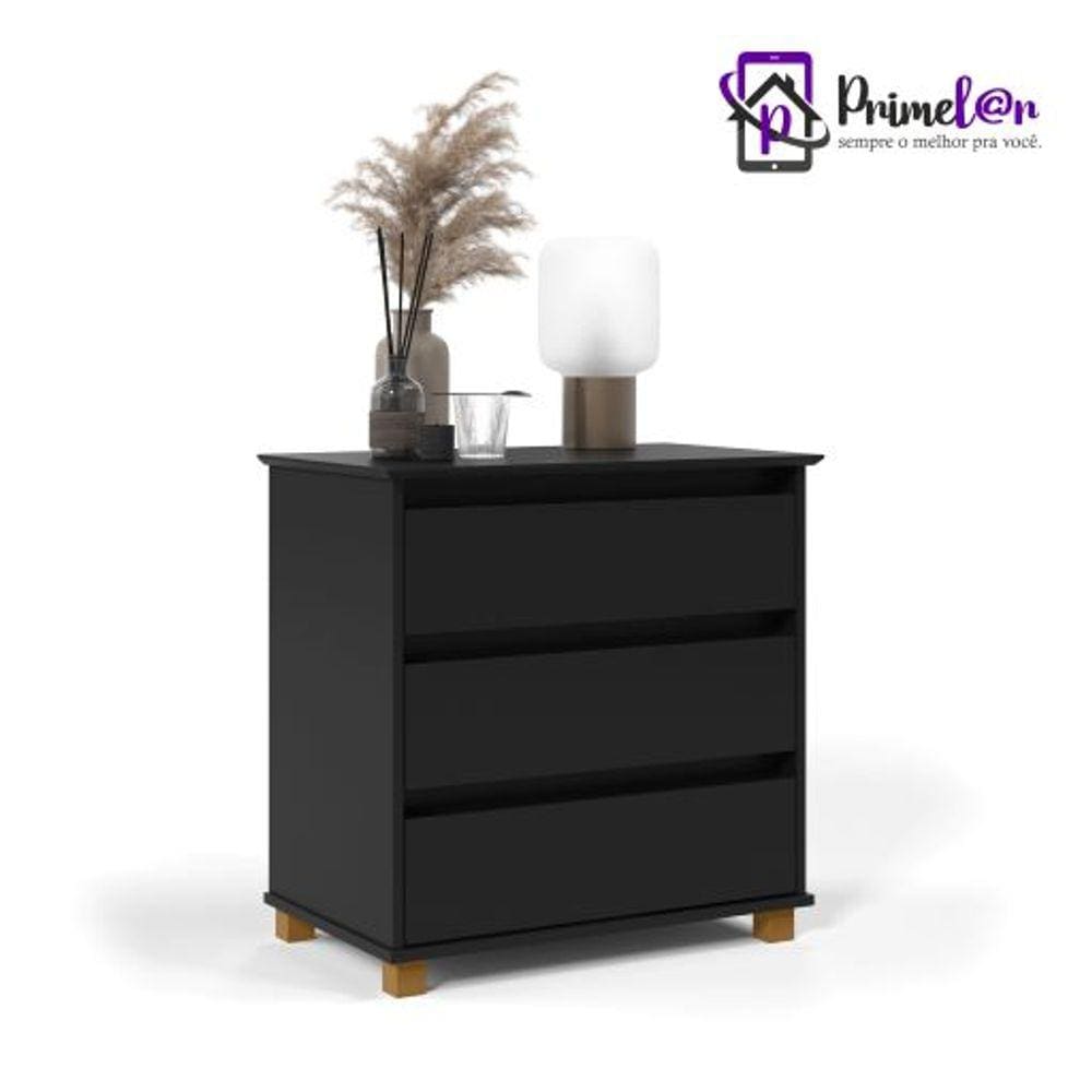 Mini Cômoda Com 3 Gavetas E Pés Em Madeira EJ