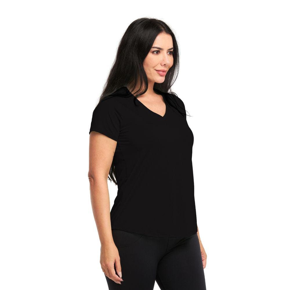 Camiseta Dry Fit Uv Feminina Gola V Academia Poliéster