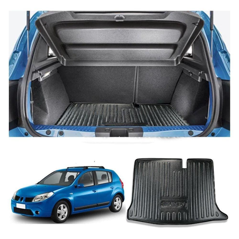 Tapete Bandeja De Porta Malas Renault Sandero 2007 A 2014 Preto Especifico