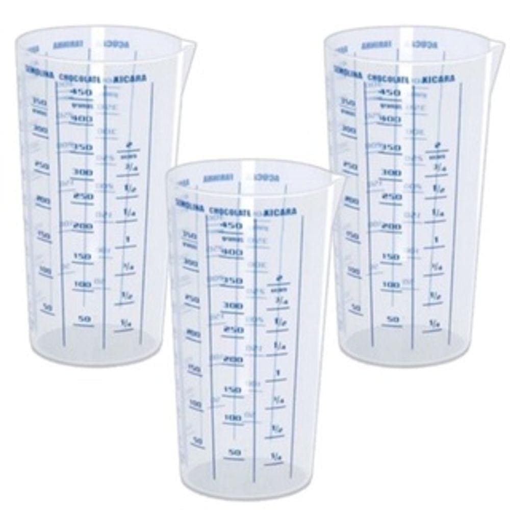 Kit 3 Peças Copo Medidor Graduado 500 Ml 0,5 L
