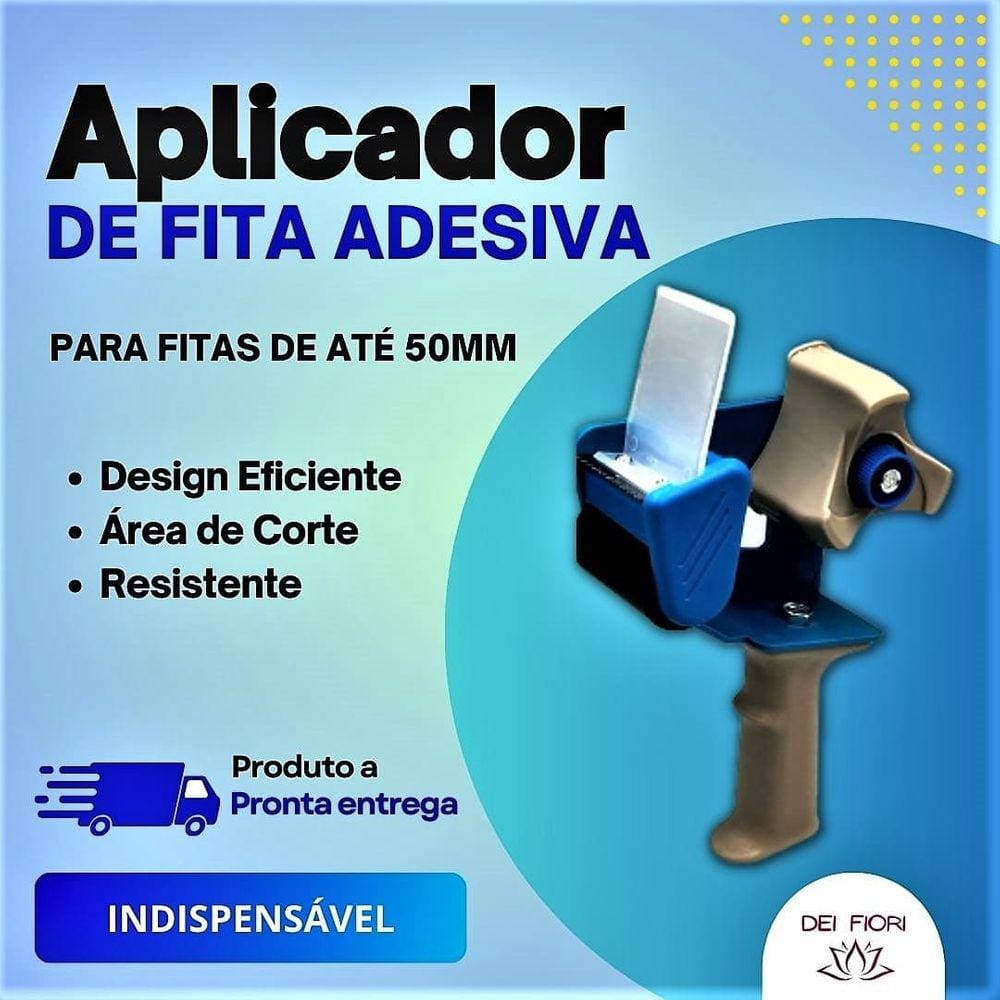 Aplicador Suporte Fita Adesiva Larga 50mm Com Cortador Fita
