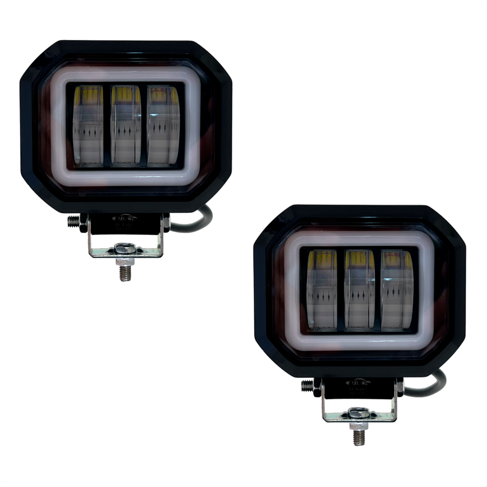 Par de Farol Auxiliar de Led luz potente 30w 3LED IP67 6000K LE-6702