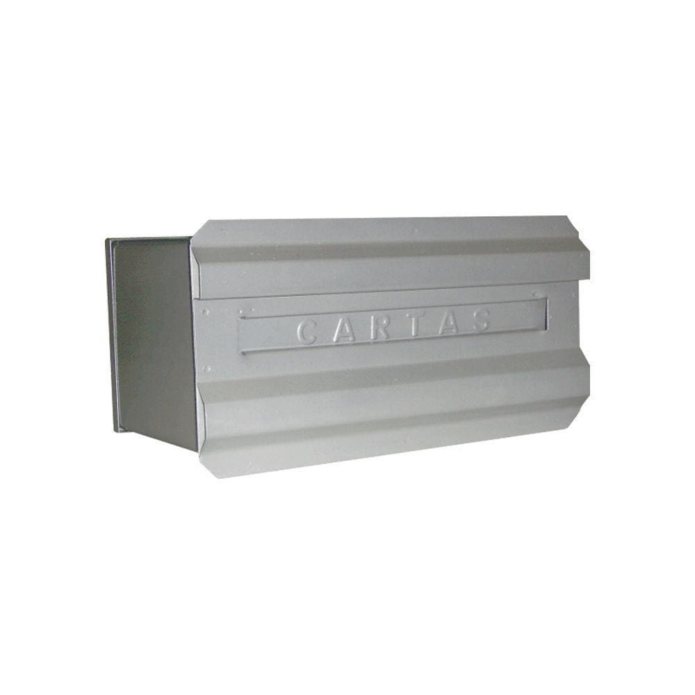 Caixa De Correio Cartas Para Muro Curta Em Aço 14x16 - Cinza - Cor: Branco