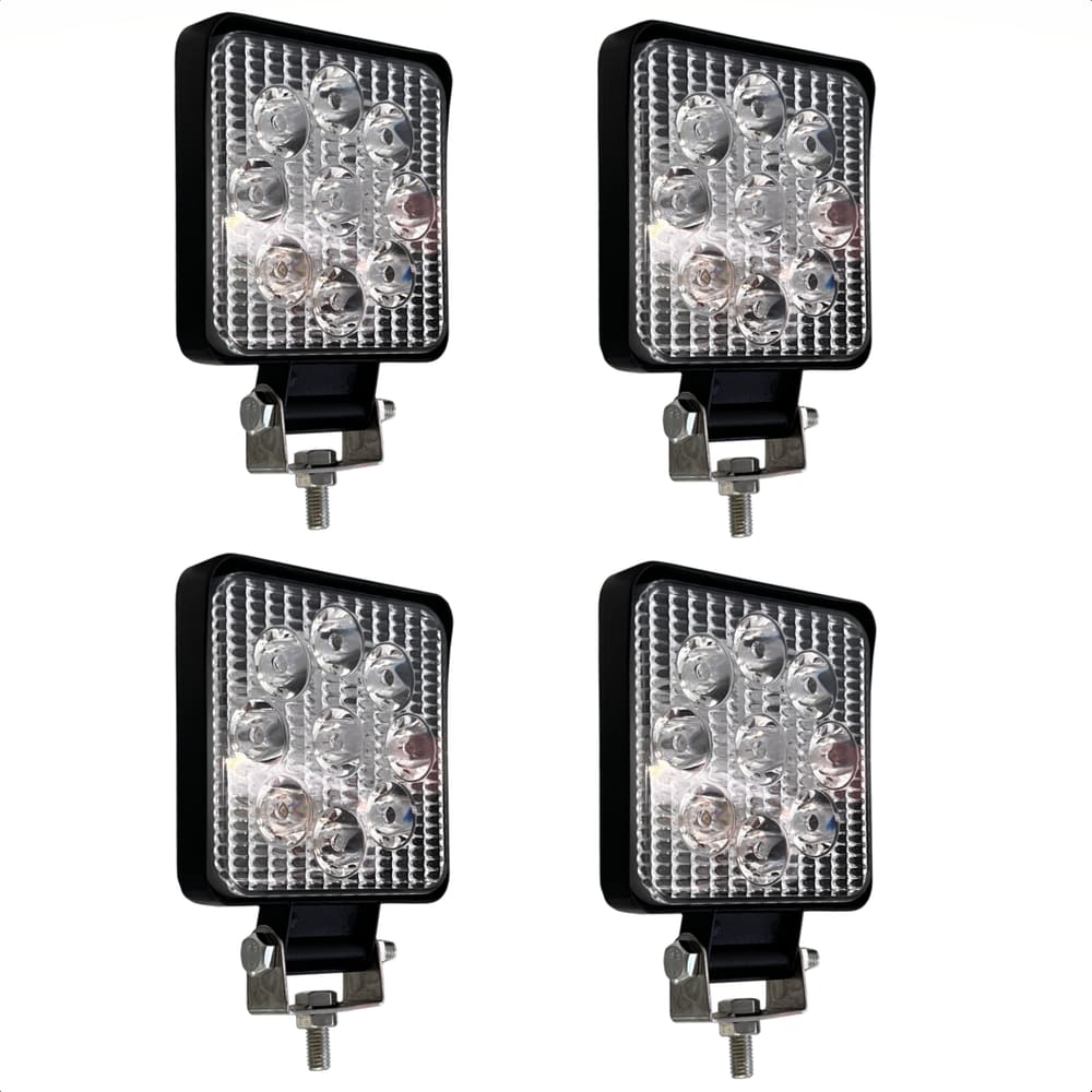 4 Farol de LED Auxiliar quadrado 27W 9 Leds Troller Off-Road carro 4x4 LE-6711