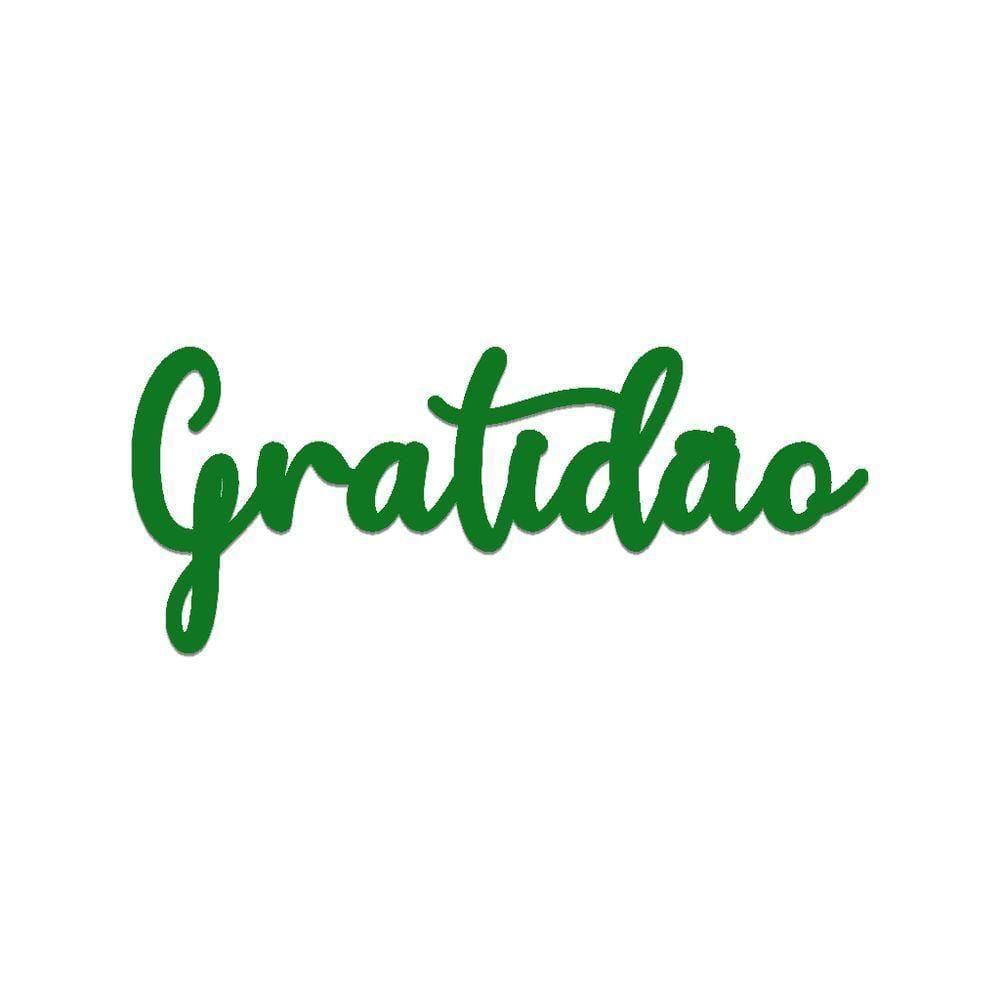 Arte Gratidão 36cmx16cm - Cria Arte Laser Verde