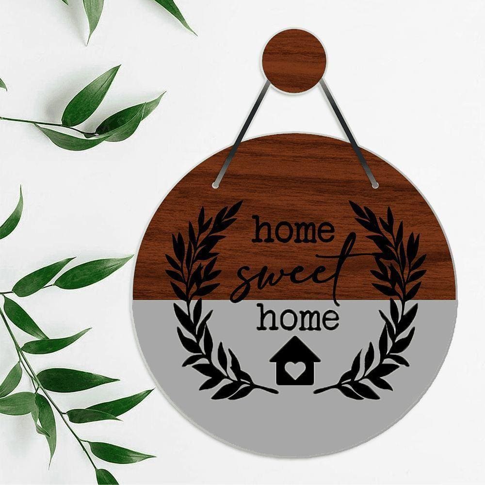 Flâmula Home Sweet Home Novo 30cmx30cm - Cria Arte Laser Marrom