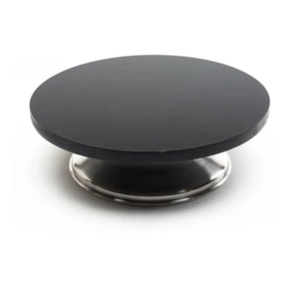 Bailarina Giratória P/ Bolos Preta Com Rolamento Mdf 40cm
