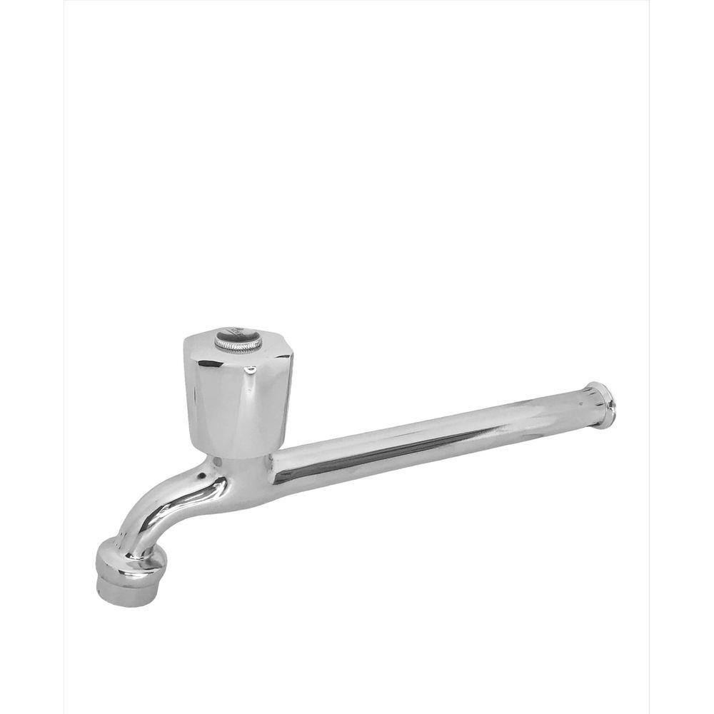 Torneira Longa Com Arejador Para Jardim Tanque Metal Alavanca Cromada 23 Cm