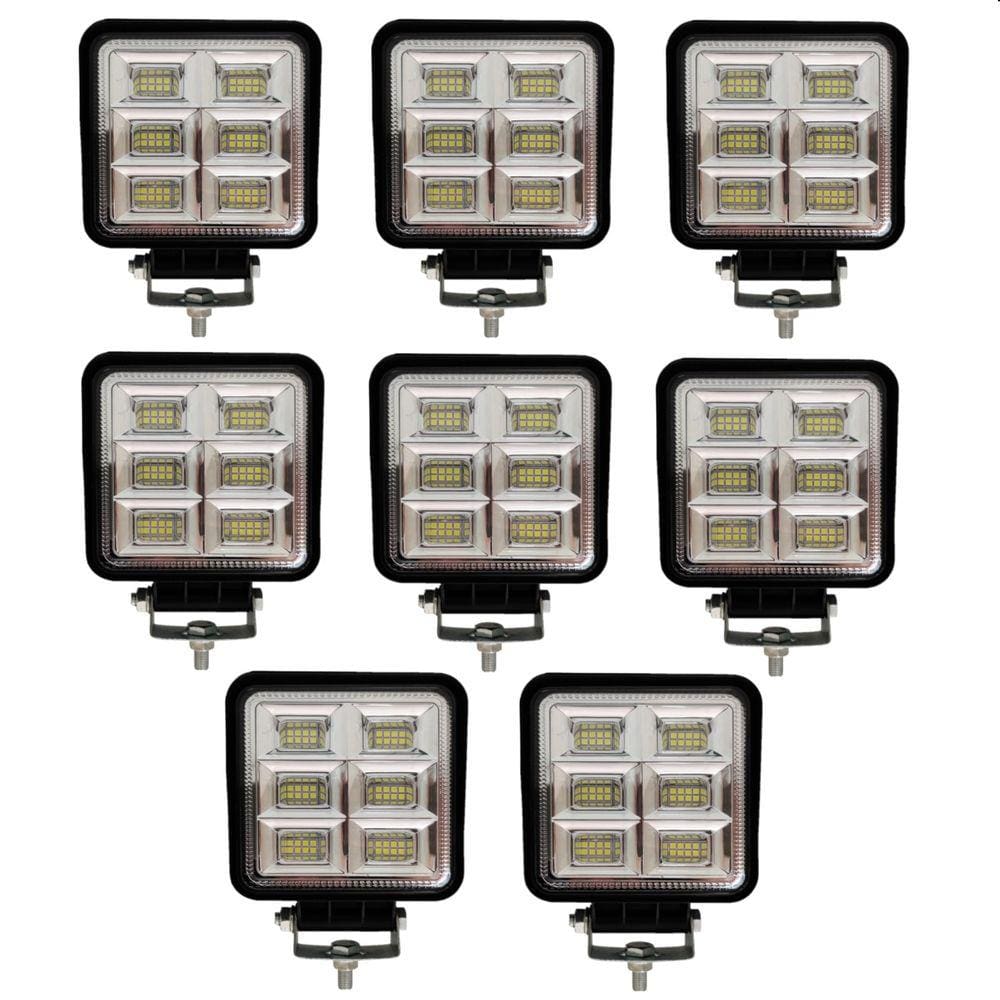 8 Farois De Milha 96 Led Extra Forte 144w Trator Caminhão