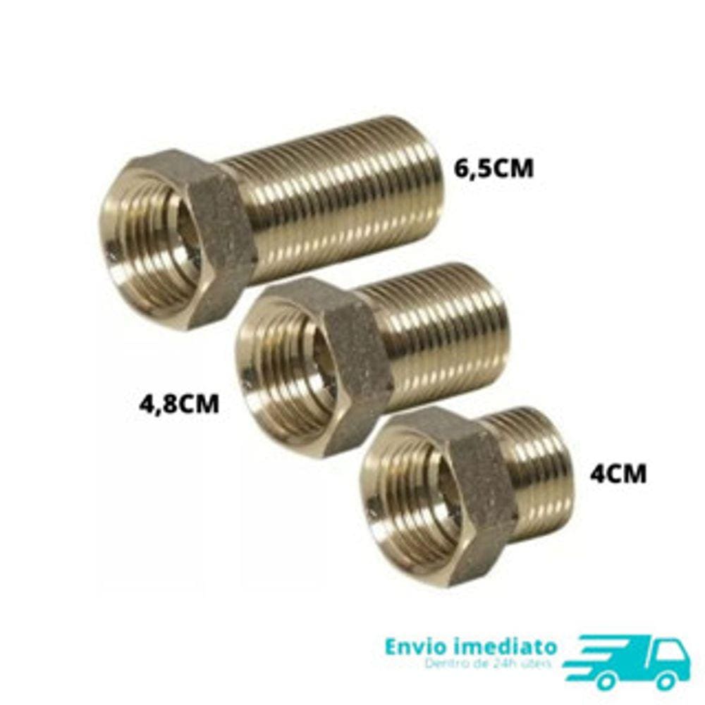 Alongador Prolongador Extensor De Torneira Em Metal 3/4\" 4cm 4,8cm 6,5cm