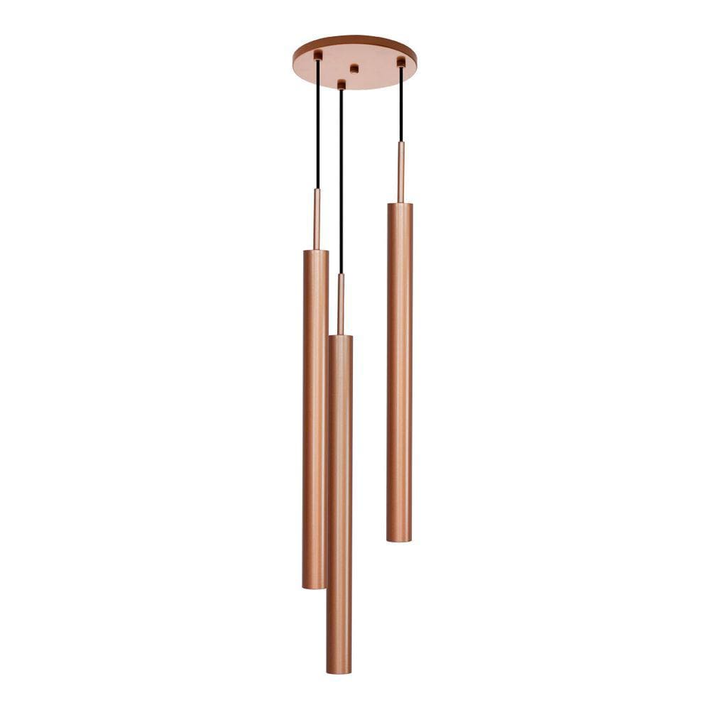 Pendente Tubo Triplo Alumínio Cobre P/ LED MR11 GU10 ST1699