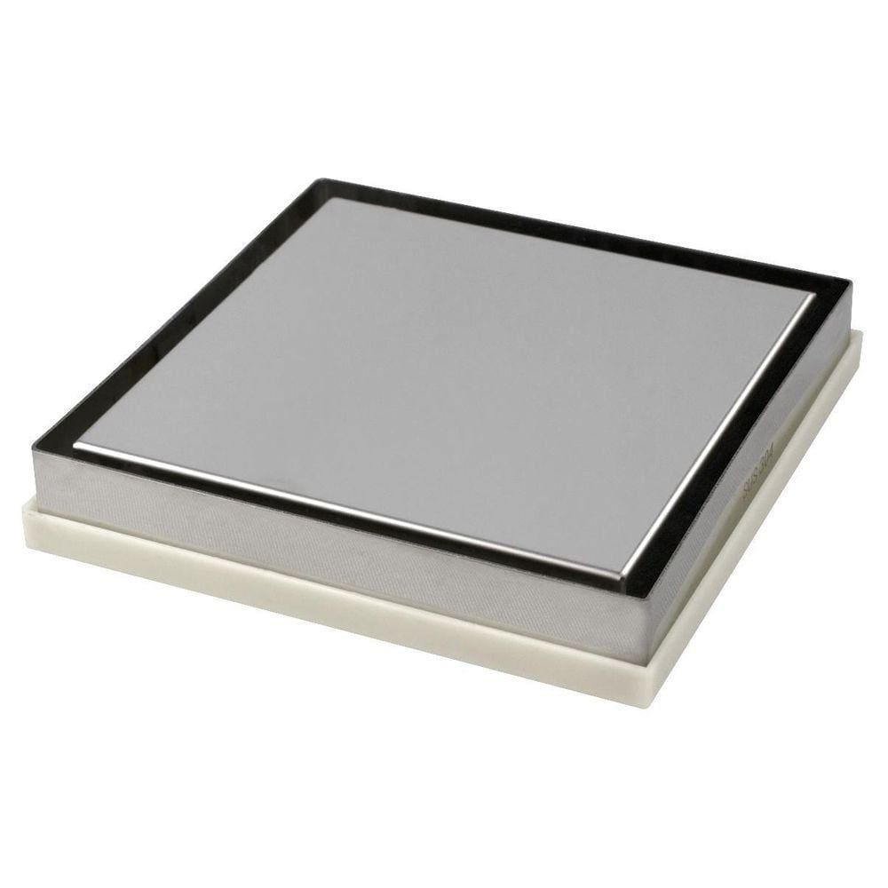 Ralo Linear Inox Embutido Tampa Invisivel 15X15Cm Banheiro