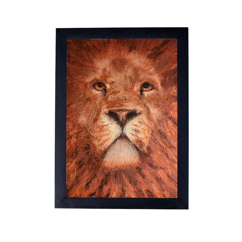 Quadro poster com moldura leao rei da floresta P8385