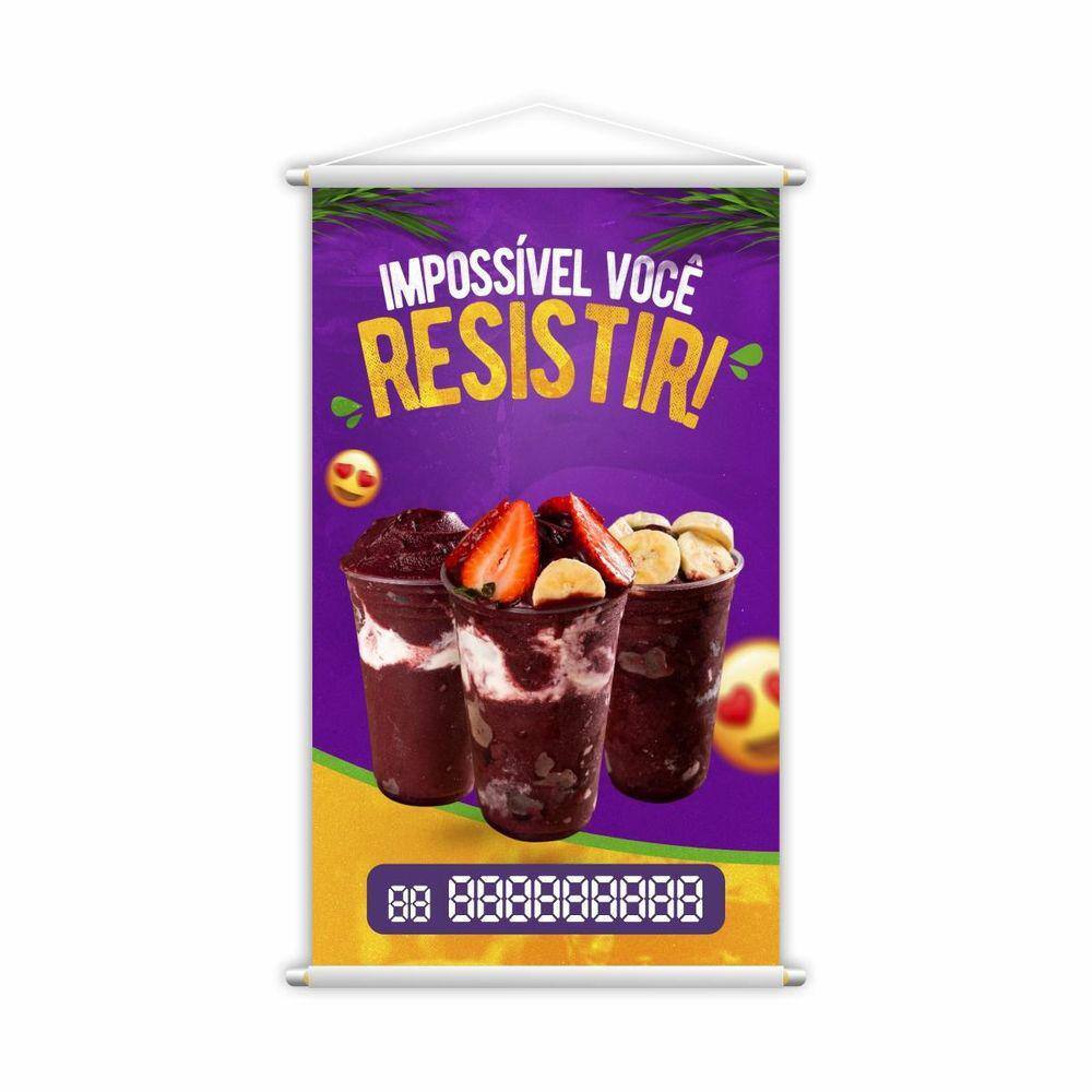 Banner Açaí No Copo Complementos Tele 80X50Cm