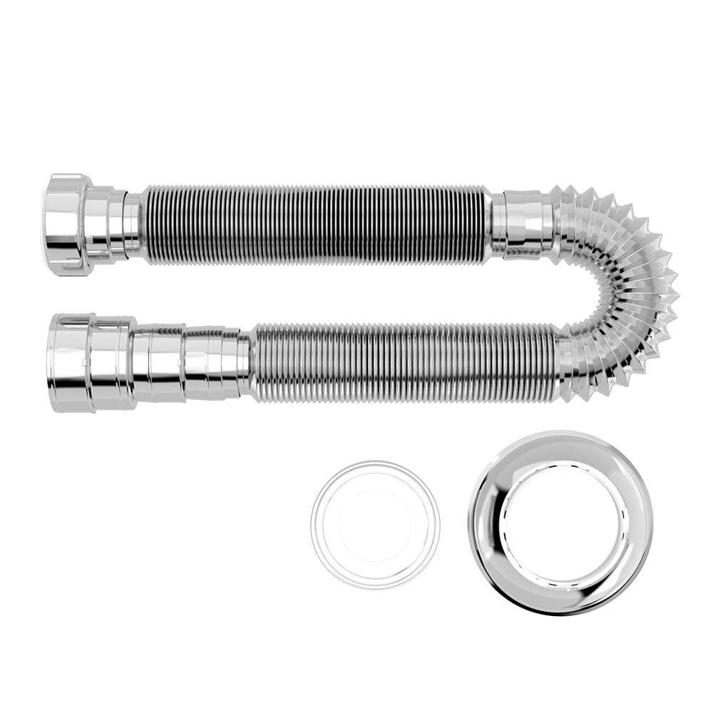 Sifão Sanfonado Extensível Blukit 1,5M Cromado Universal