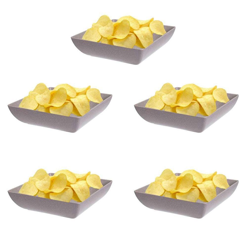 5Un Saladeira Quadrada 750Ml Travessa Petisqueira Cinza