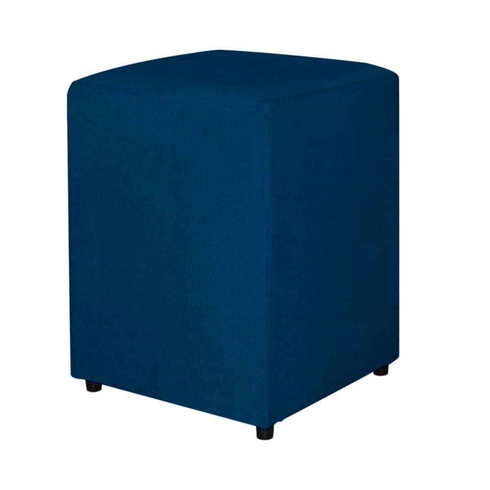 Puff Quadrado Azul Royal - Vallisa Decor
