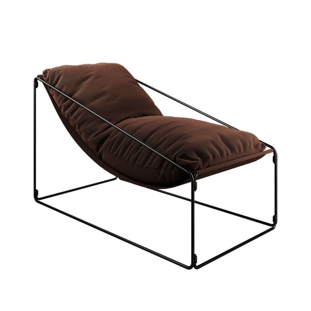 Espreguiçadeira Industrial Luxo Arpoador Com Almofada Marrom - Cor: Marrom