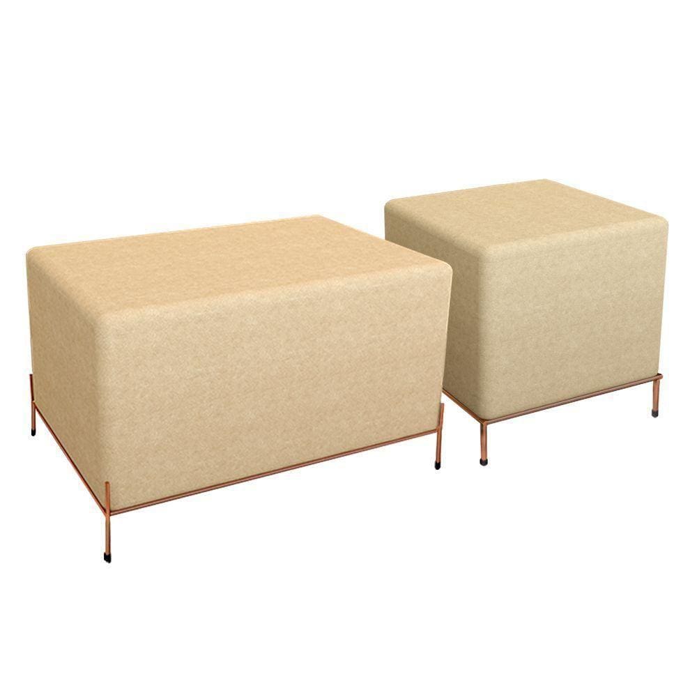 Conjunto Puff Barcelona E Puff Sevilha Bege/cobre - Cor: Bege