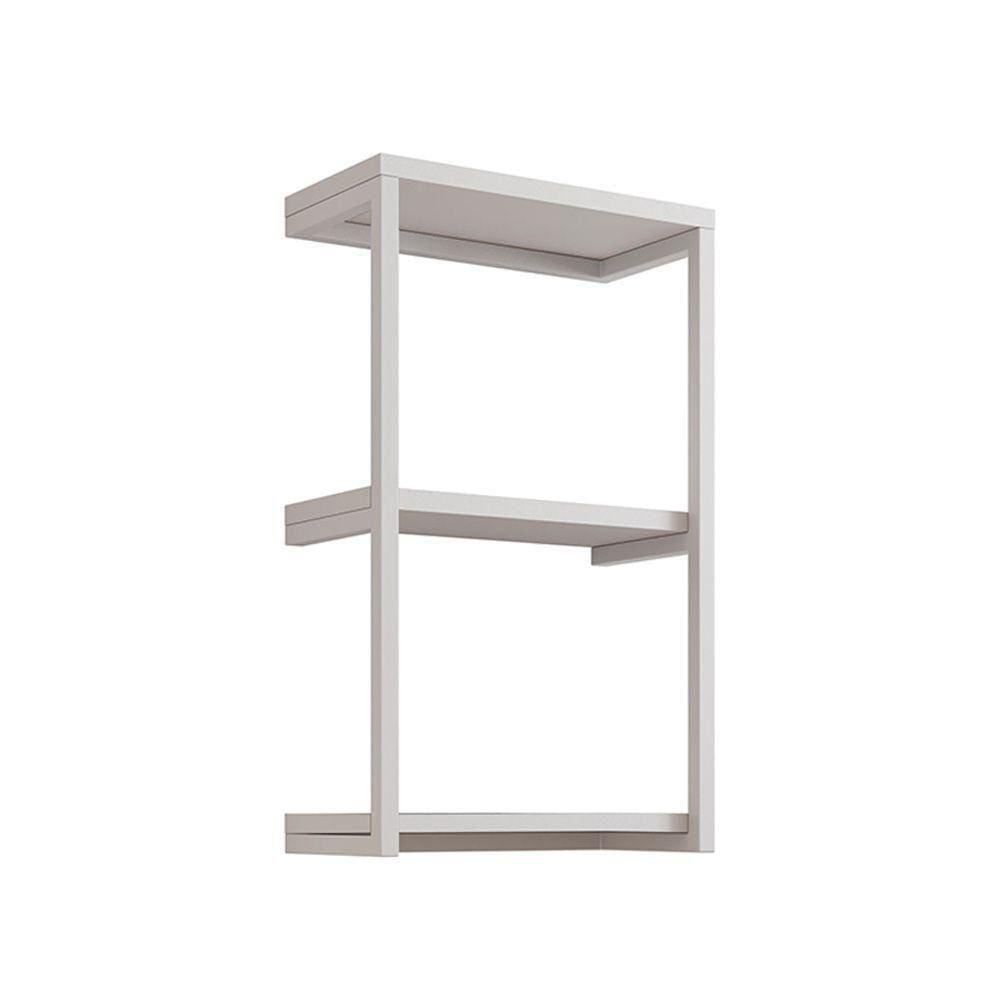 Nicho De Parede Industrial 3 Prateleiras Milão - Branco - Cor: Branco