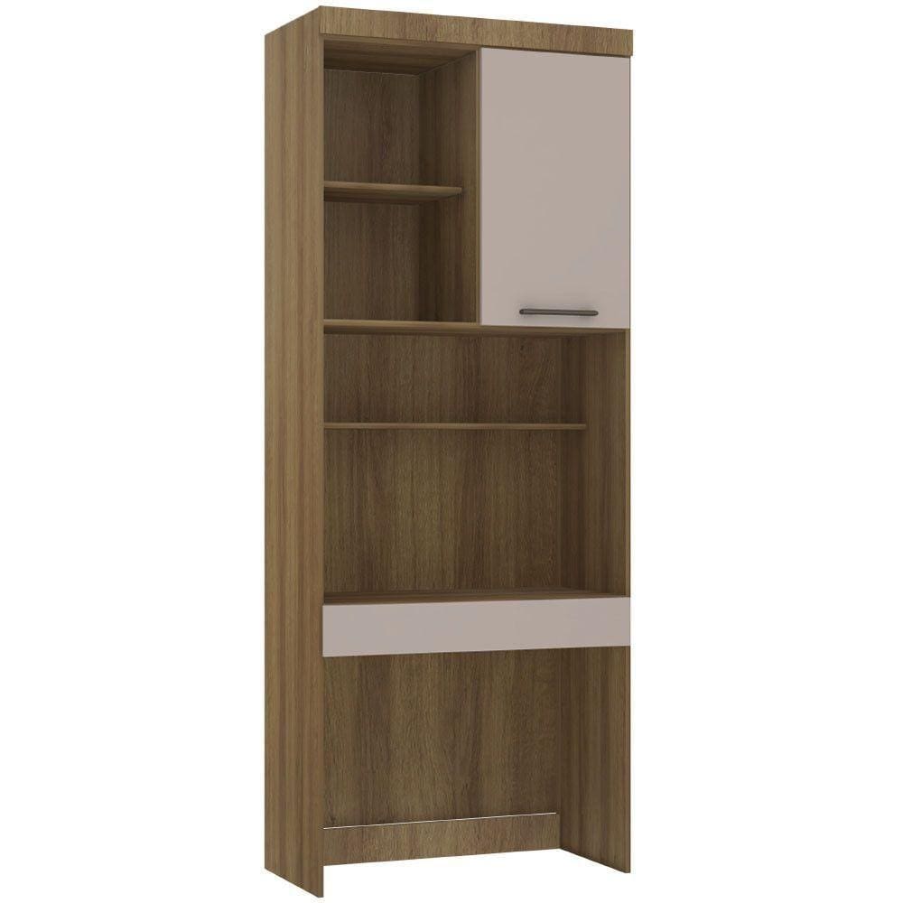 Bancada De Estudos Modulada 90cm 1 Porta E 1 Gaveta Paris Luciane Móveis Avelã Pf Com Cinammon Pf