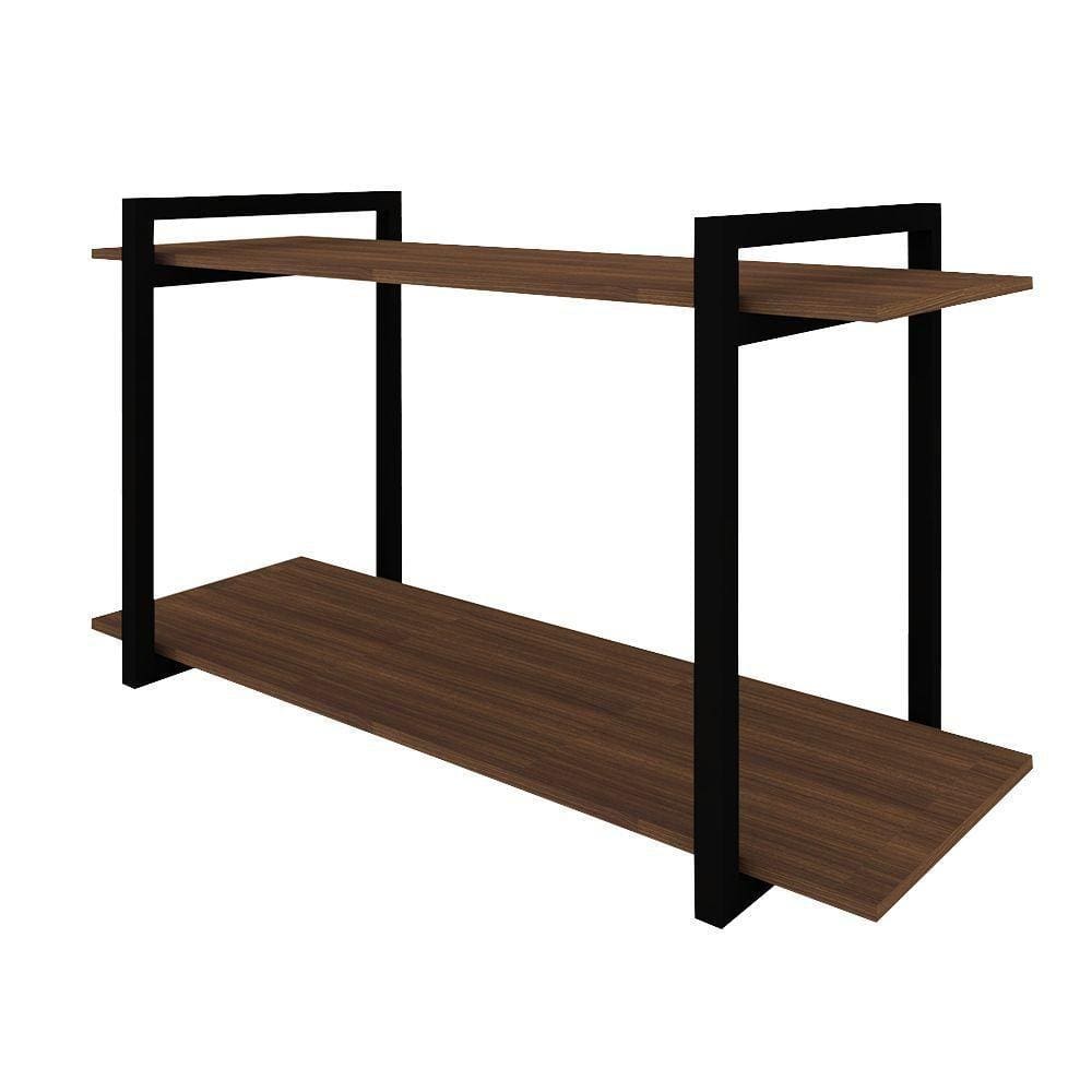 Nicho Industrial Paris Preto E Tampo Imbuia 80 Cm