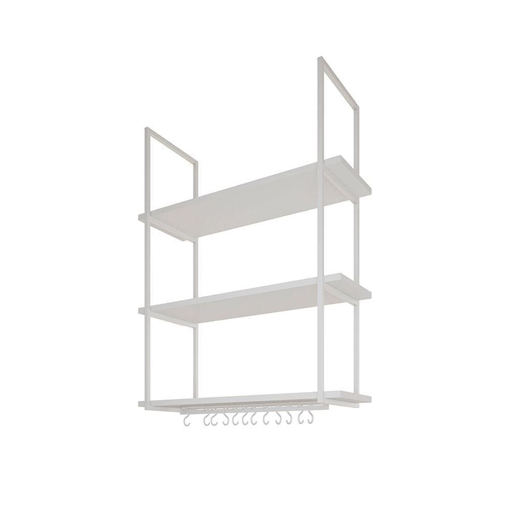 Nicho Suspenso Para Divisória Apartamento Denver 80cm - Branco - Cor: Branco