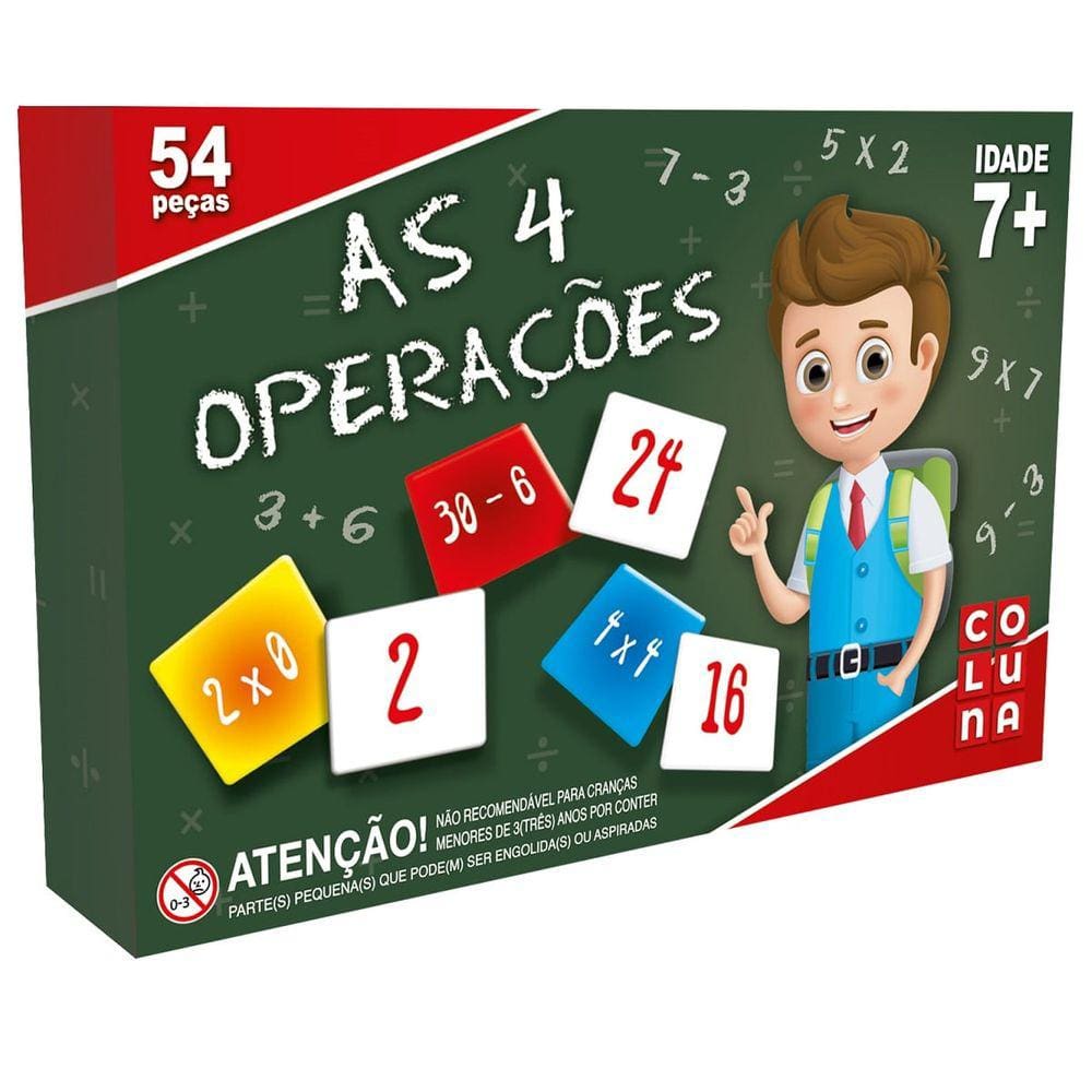 Jogo Infantil Educativo As 4 Operações 54 Peças Pais e Filhos 904