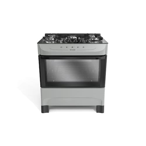 imagem-Fogão Mueller 5 Bocas com mesa de vidro Titânio MFV5BB - Bivolt