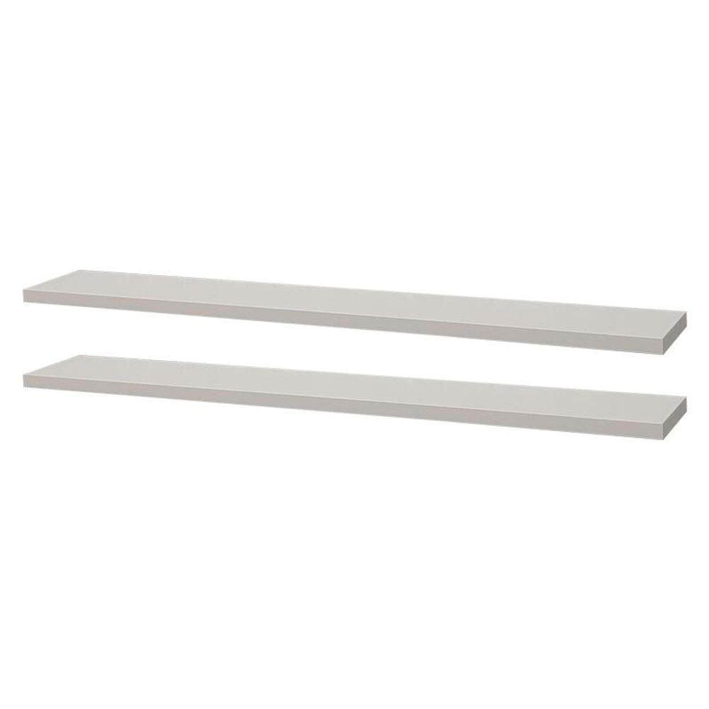 Kit 2 Prateleiras 50 x 10cm Branca Suporte Invisível