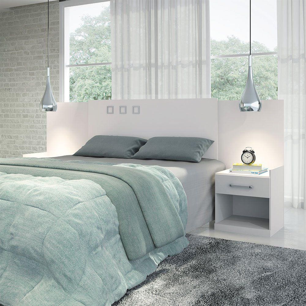 Cabeceira Casal Havana Plus com Mesa de Cabeceira Santos Andirá