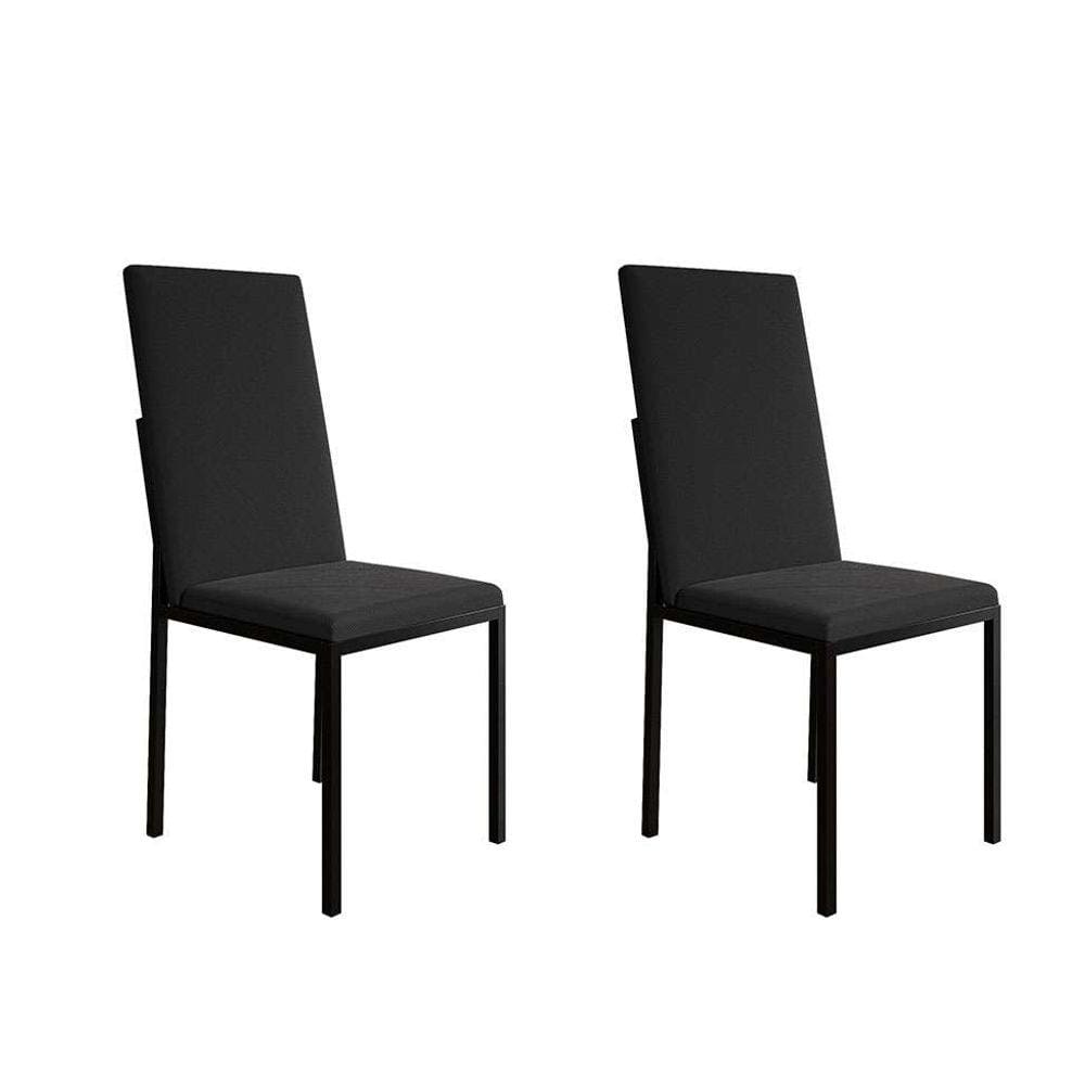 conjunto com 2 cadeiras mônaco premium veludo preto