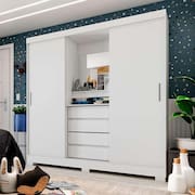 guarda-roupa casal com espelho grécia 2 pt 4 gv branco