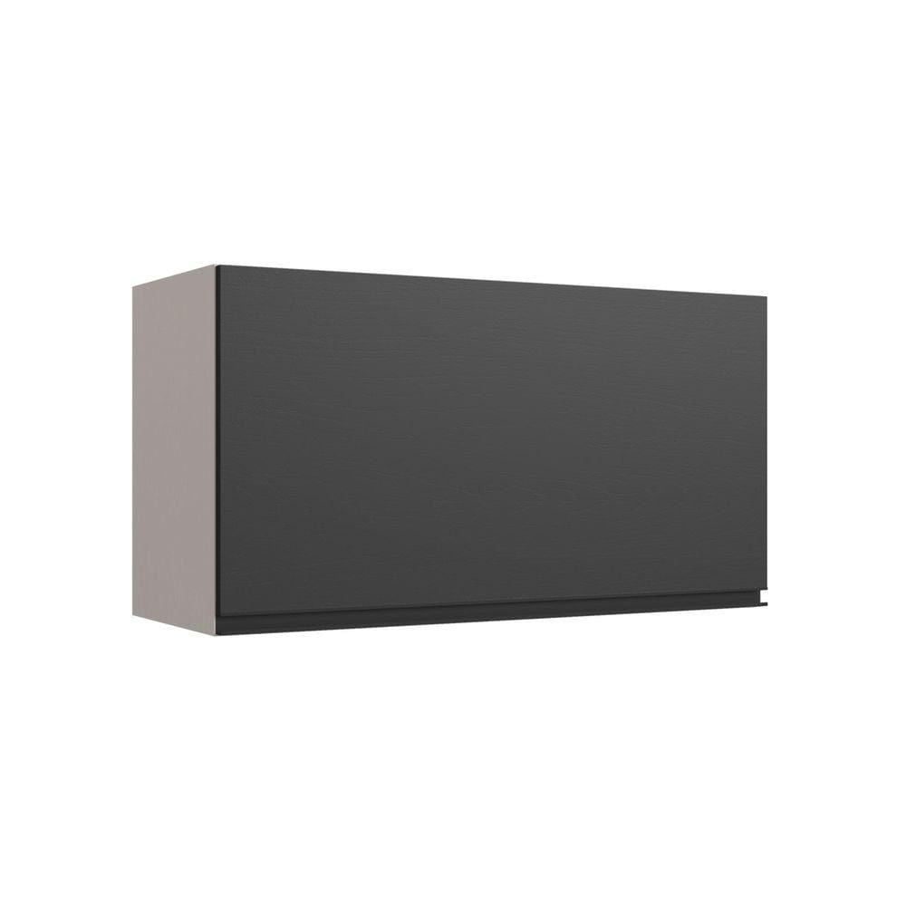 Armário Aéreo de Cozinha 80cm Menor 1 Porta Basculante Fumê/Grafite
