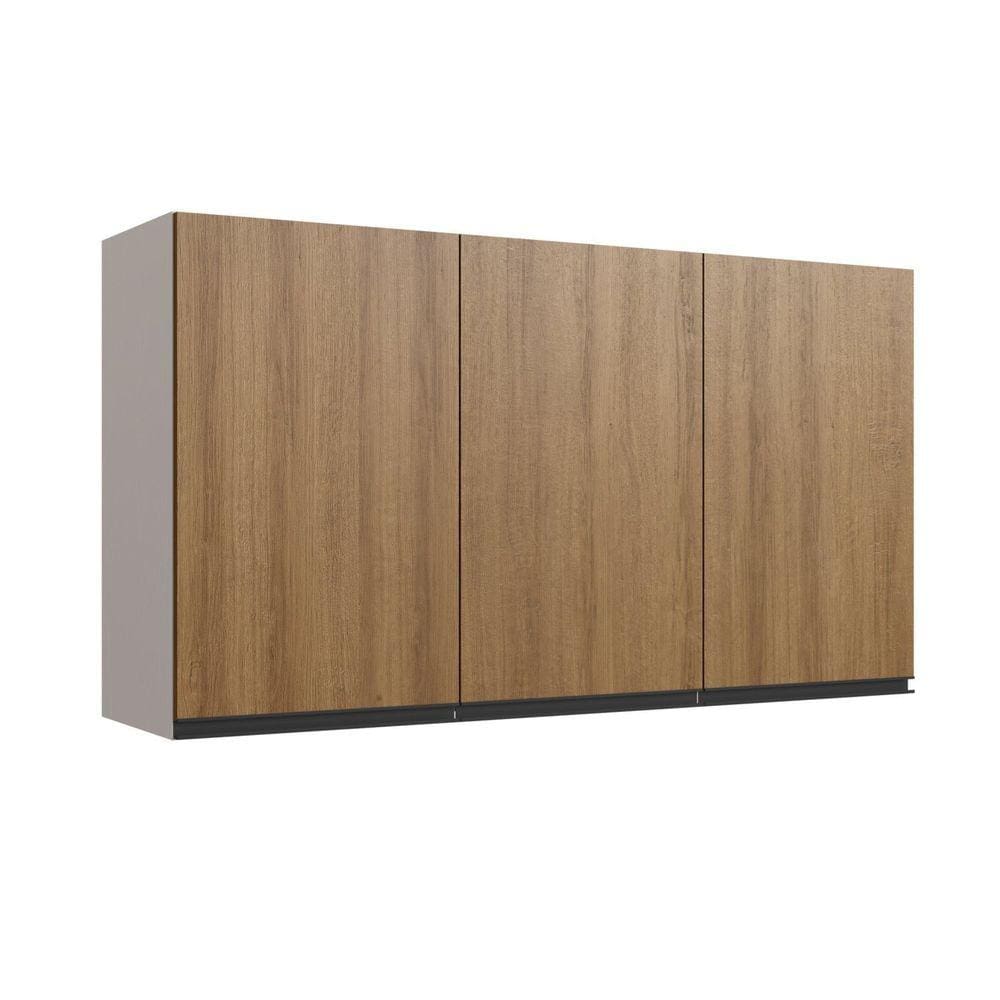 Armário Aéreo de Cozinha 120cm 3 Portas Fumê/Montana