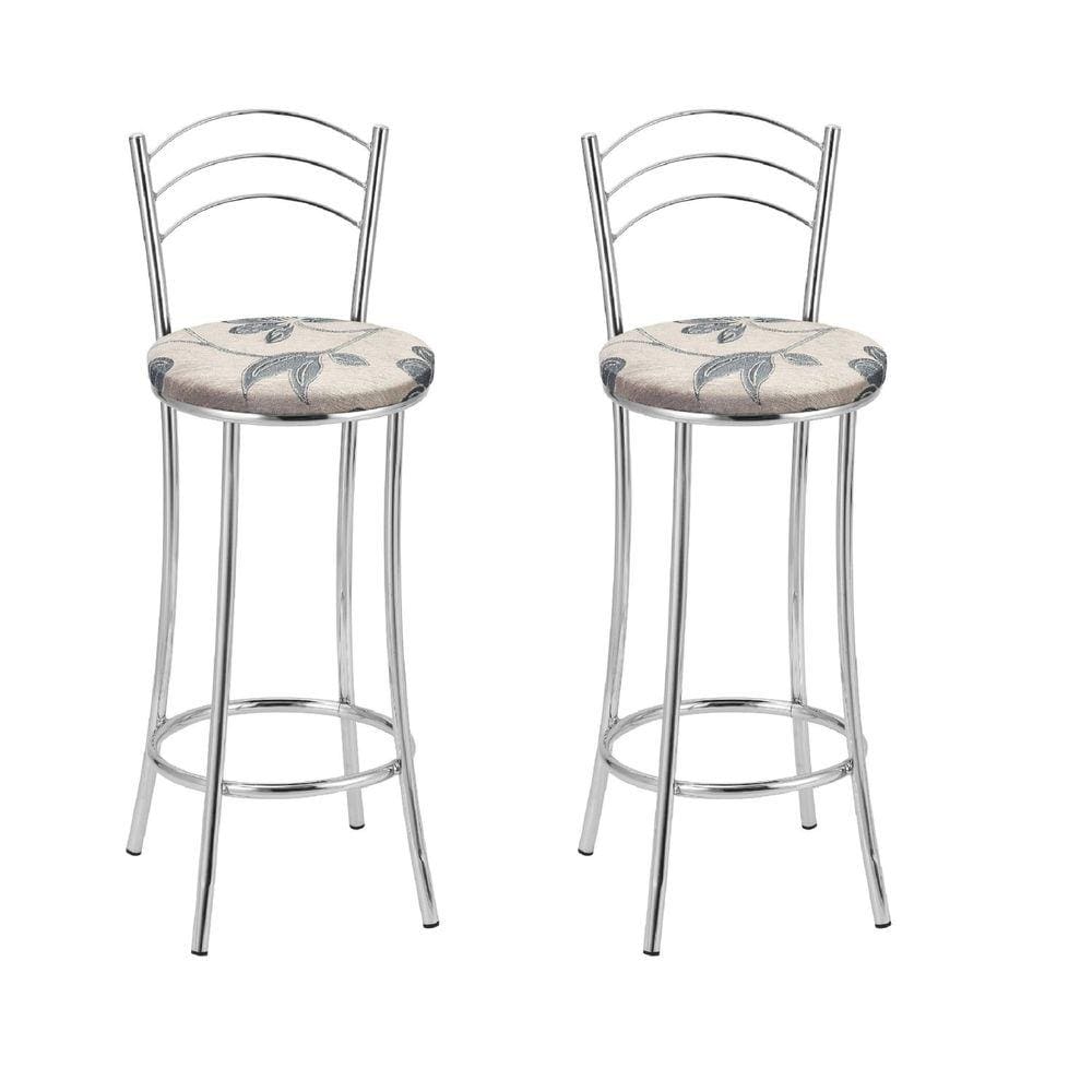 Kit 2 Banquetas Cromadas BC26-B E516 Cromado/Bege