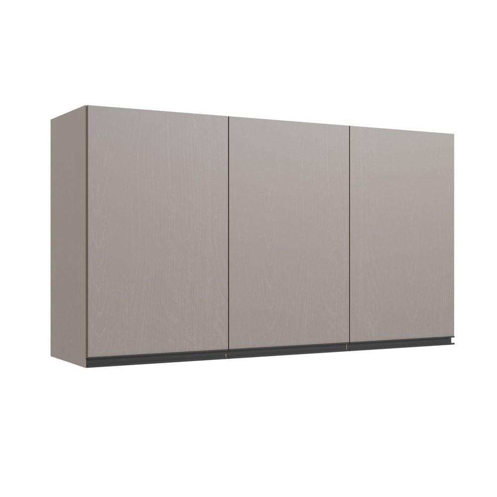 Armário Aéreo de Cozinha 120cm 3 Portas Fume