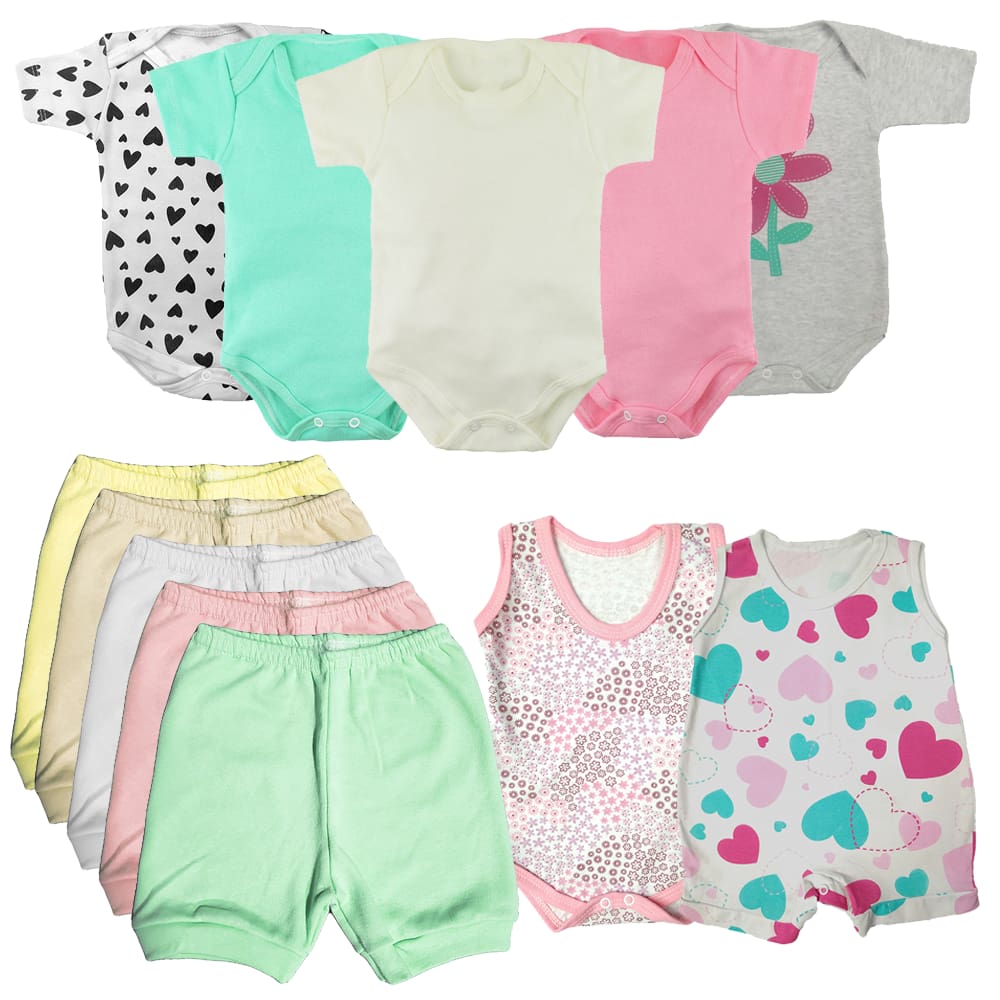Kit 12 Peças Roupa Bebê Bonita E Estilosa Verão Enxoval