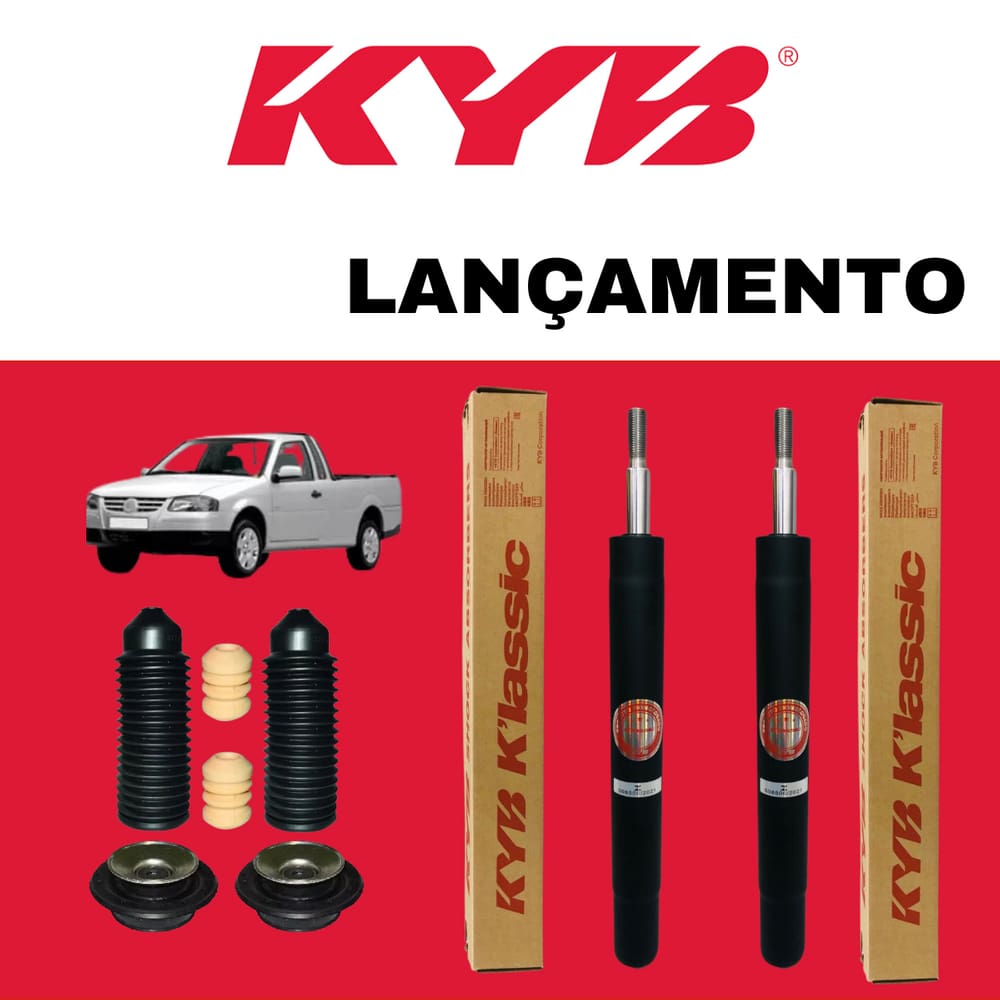 Par Amortecedor Dianteiro Kyb Linha Klassic + Kit Batente Vw Saveiro G2 G3 G4 1988 A 2008
