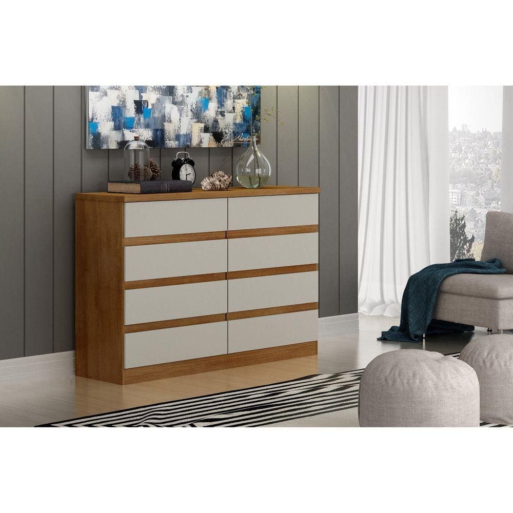 Cômoda 8 Gavetas Gaya Novo Horizonte Cumaru Cinza