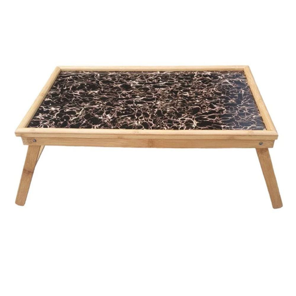 Bandeja Bambu Dobravel Cafe da Manha Lanche Cama Almoco Jantar Pe Retratil Resistente Espaçoso Ecologico Pratico