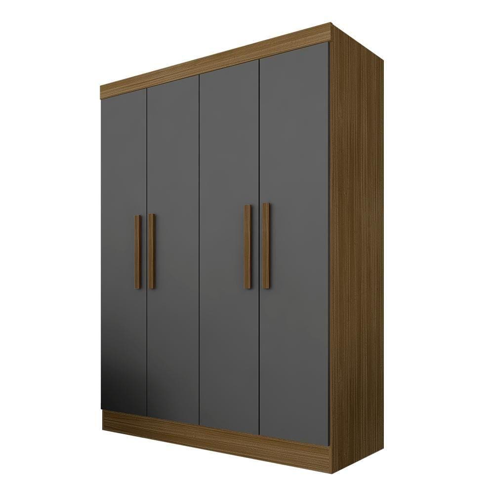 Guarda Roupa Solteiro Mariah 4 Portas Boreal/grafit - Móveis Arapongas