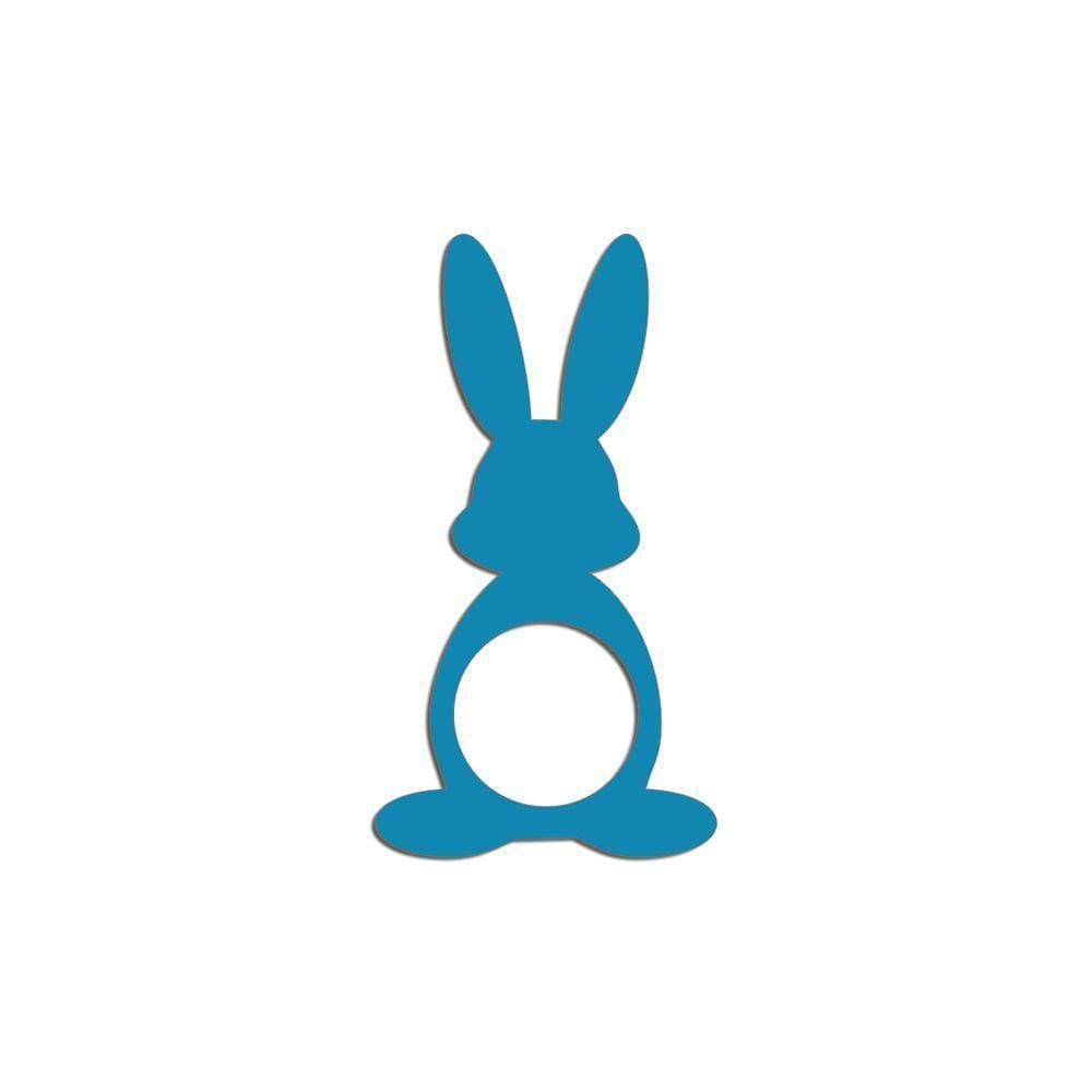 Porta Guardanapo Coelho Frente Kit 4 Peças 5,5cmx10cm- Cria Arte Laser Azul