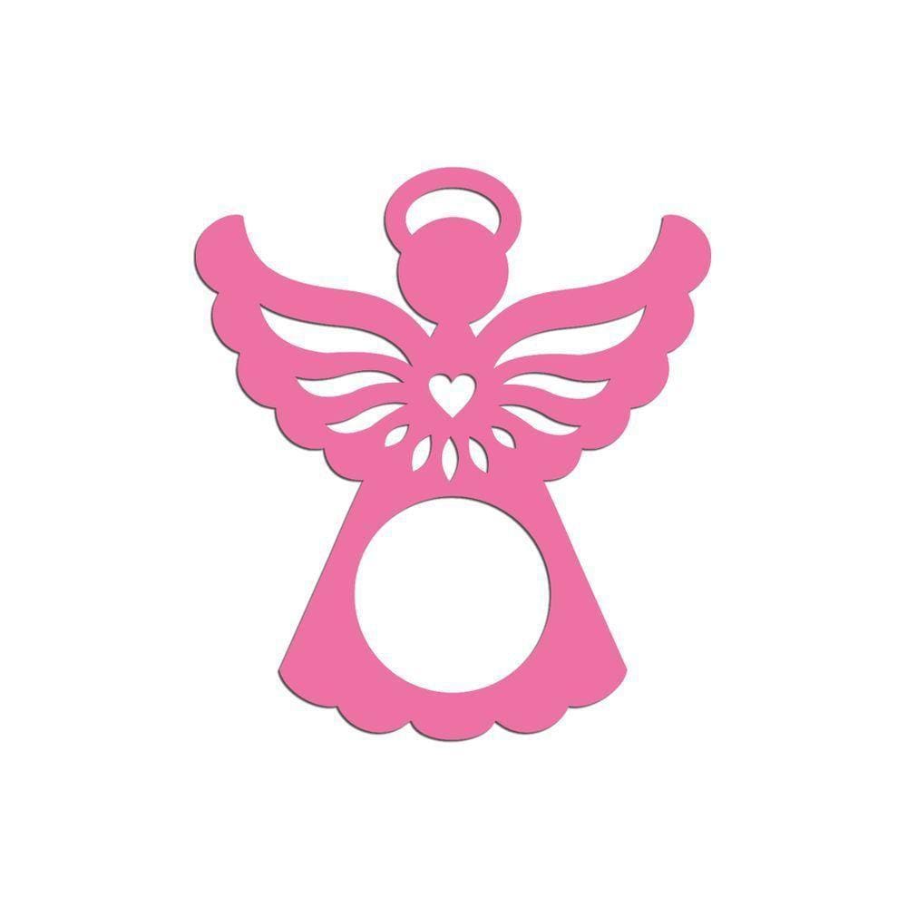Porta Guardanapo Anjinho Kit Com 4 Peças 7cmx8cm - Cria Arte Laser Rosa