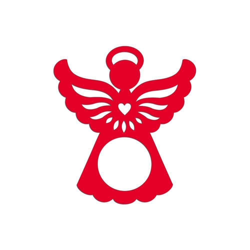 Porta Guardanapo Anjinho Kit Com 4 Peças 7cmx8cm - Cria Arte Laser Vermelho