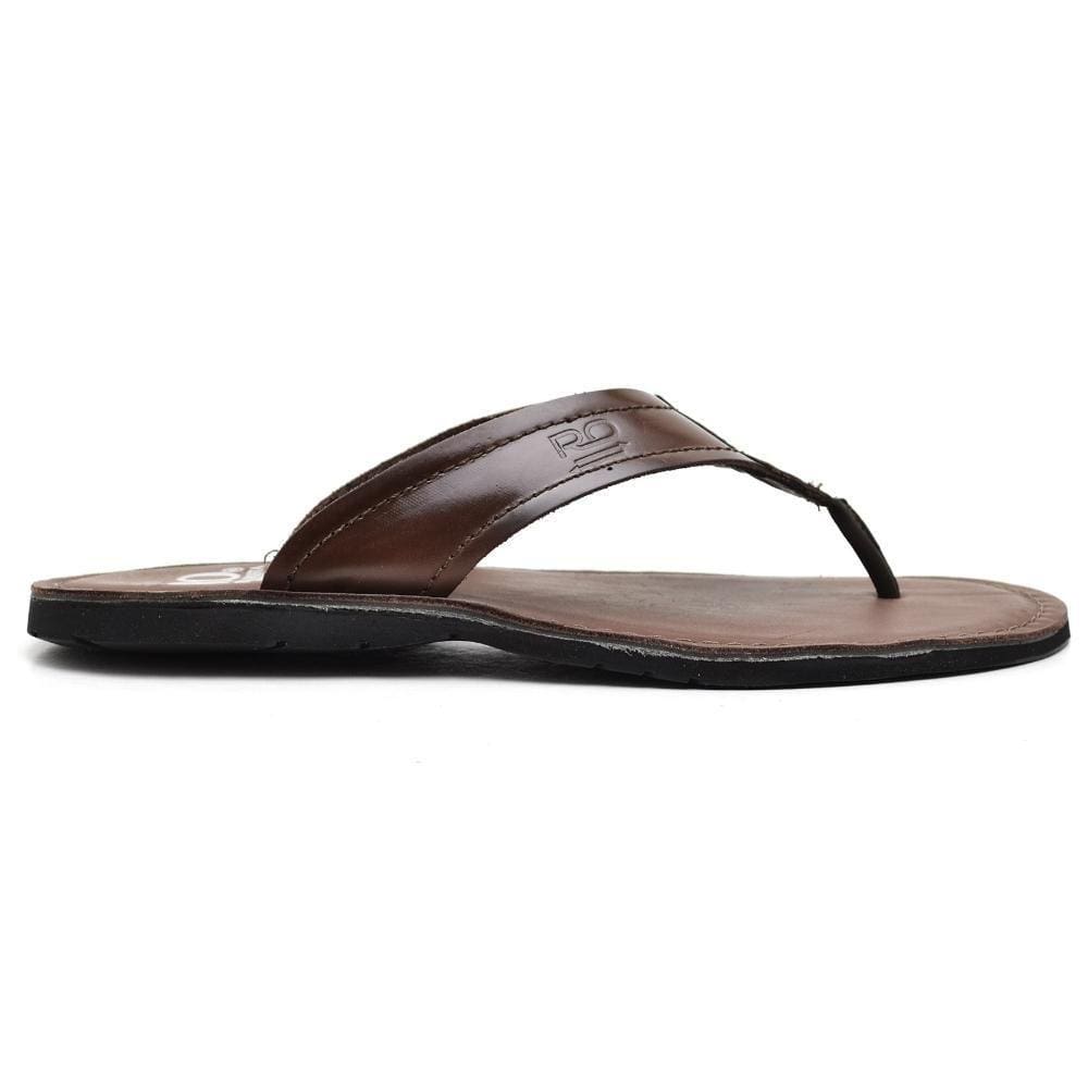 Chinelo Masculino Couro De Dedo Tiras Largas Dia a Dia