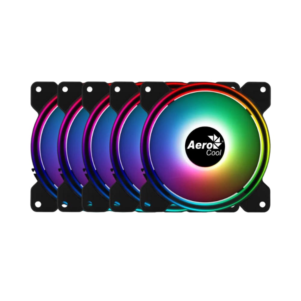 Kit 5 Cooler Fan Saturn Aerocool DRGB Preto 12F