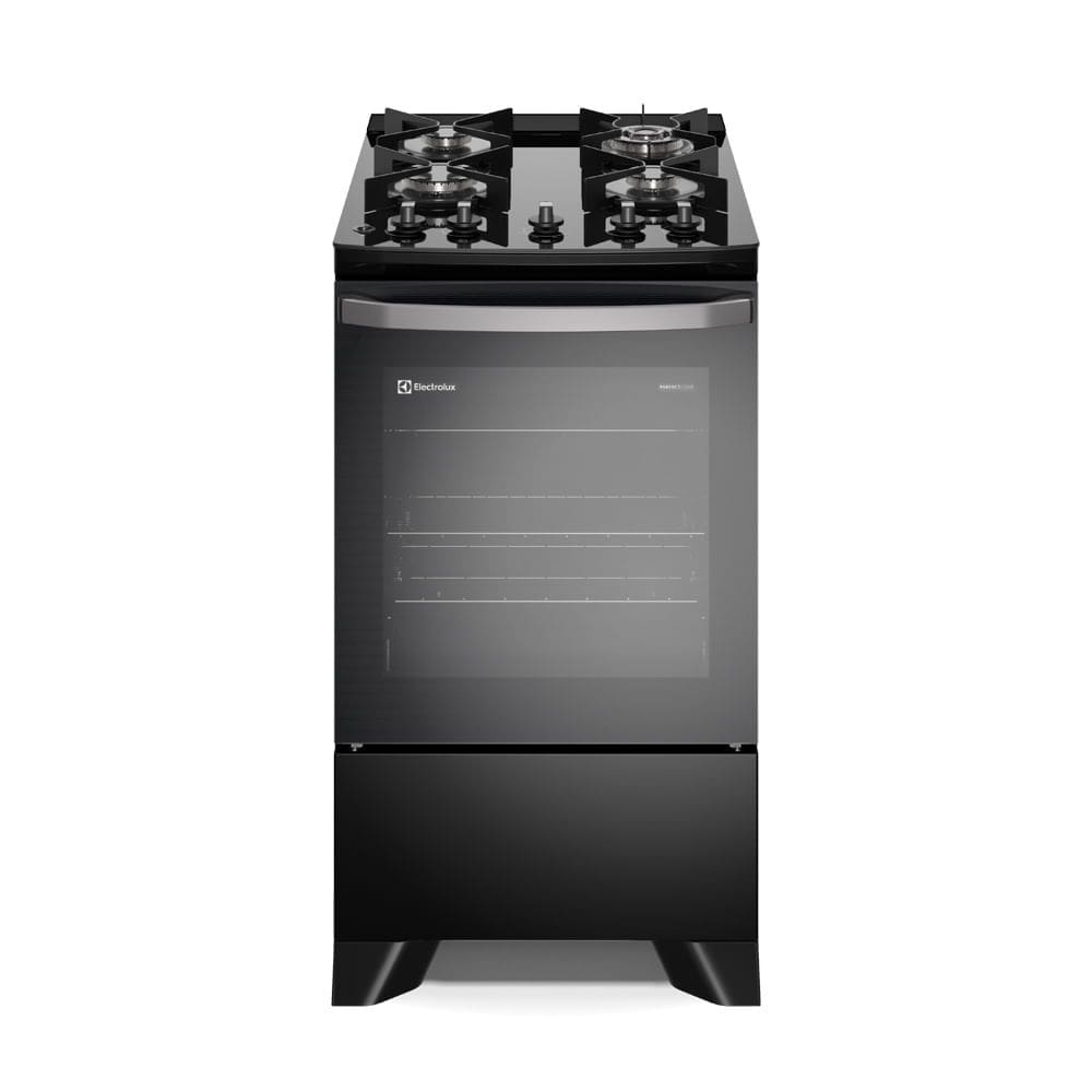 Fogão 4 bocas Electrolux Efficient Mesa de Vidro, PerfectCook e Tripla Chama (FE4GP) - Preto