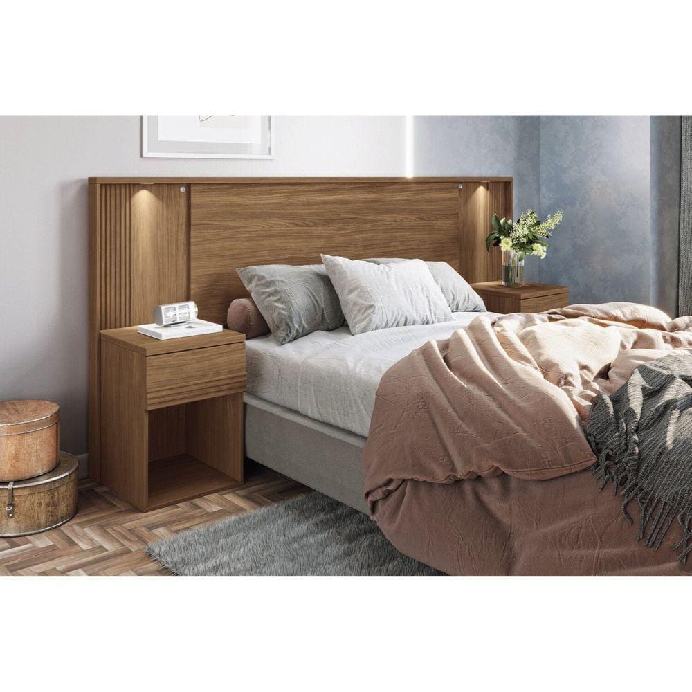 Cabeceira Casal com 2 Gavetas Bourbon Jatoba